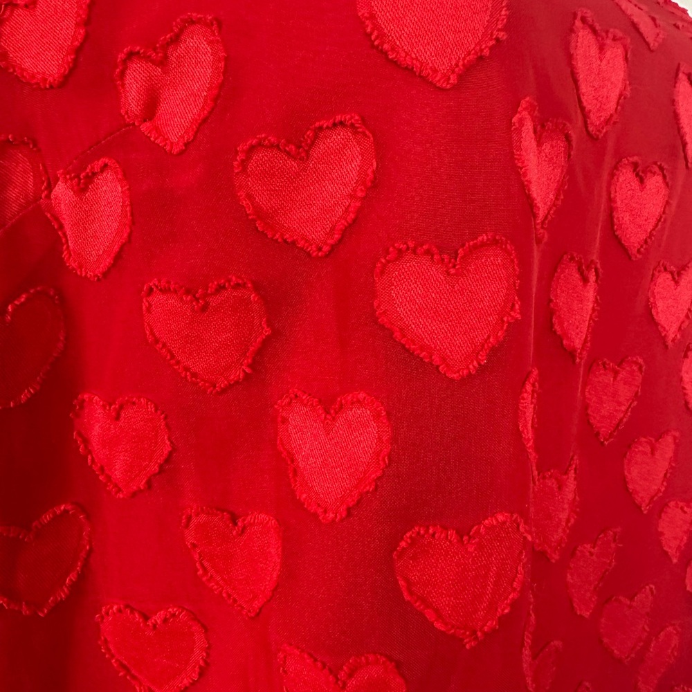 NEW Cato Red Sheer Embroidered Hearts Lace Tunic Top Sz 14/16W St Valentines Day - Picture 8 of 13